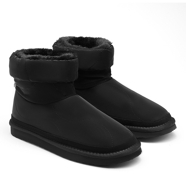 Faux Fur Lined Snow Boots - BLACK - 5